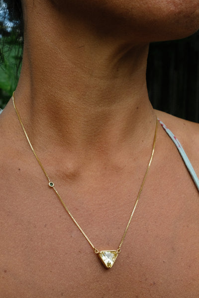 Triangle Citrine Statement  Necklace