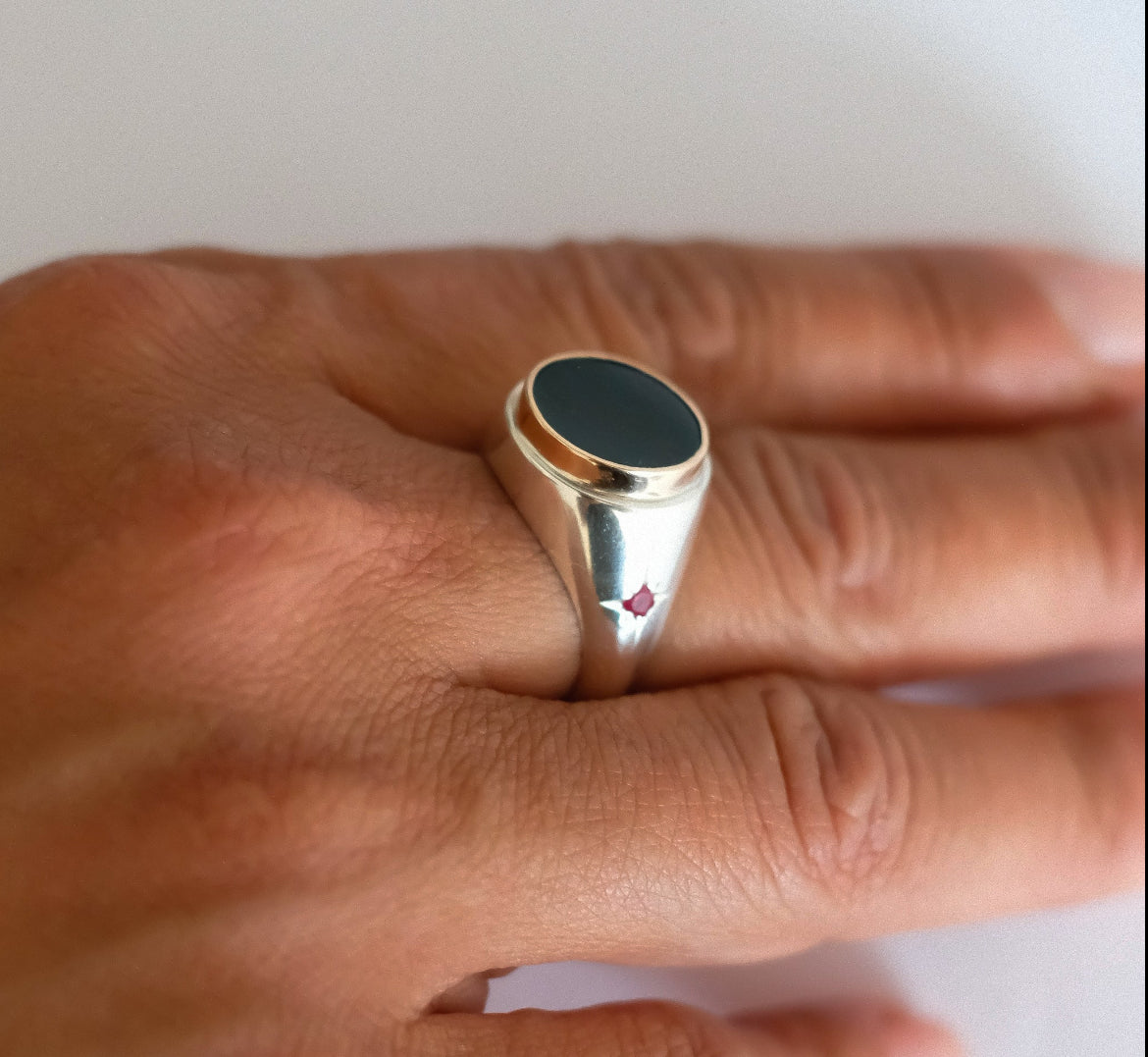 Unisex Double Signet Coin RIng