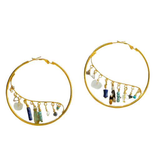 Dangle Hoops in Gold