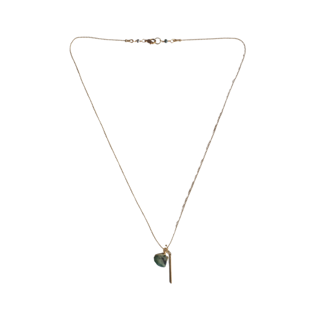 Emerald Dainty Spike Necklace