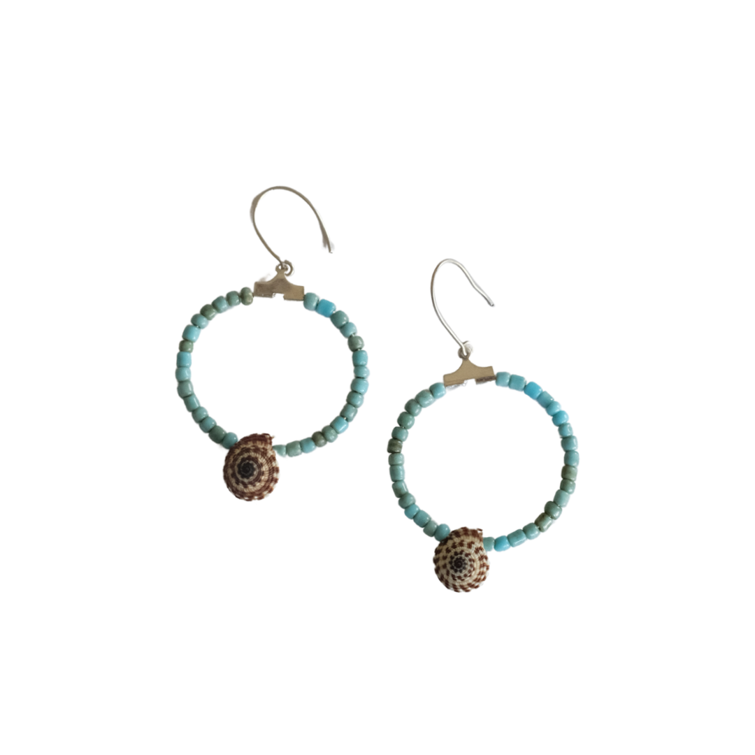 Aztec Shell Hoop Earrings