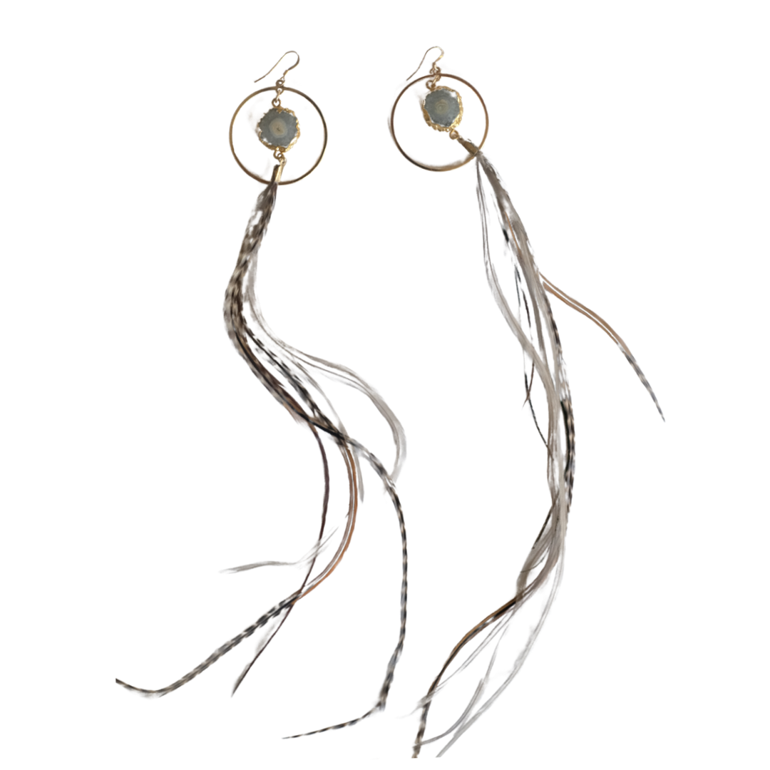 Vortex Feather Hoop Earrings