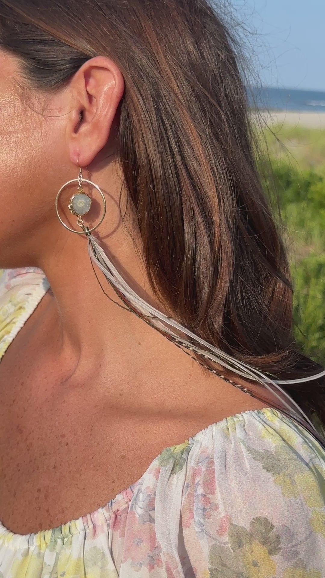 Vortex Feather Hoop Earrings