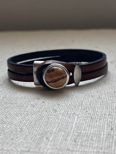 Gem leather bracelet