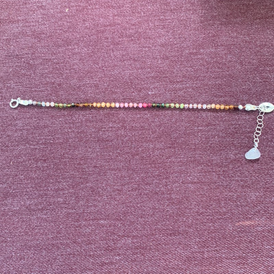 Rainbow Tourmaline Beaded Bracelet